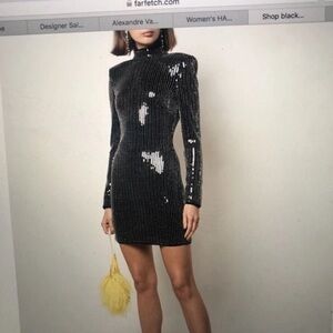 Elegant Black Sequin Mini Dress